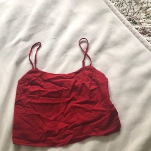 Red Cropped Brandy Tank